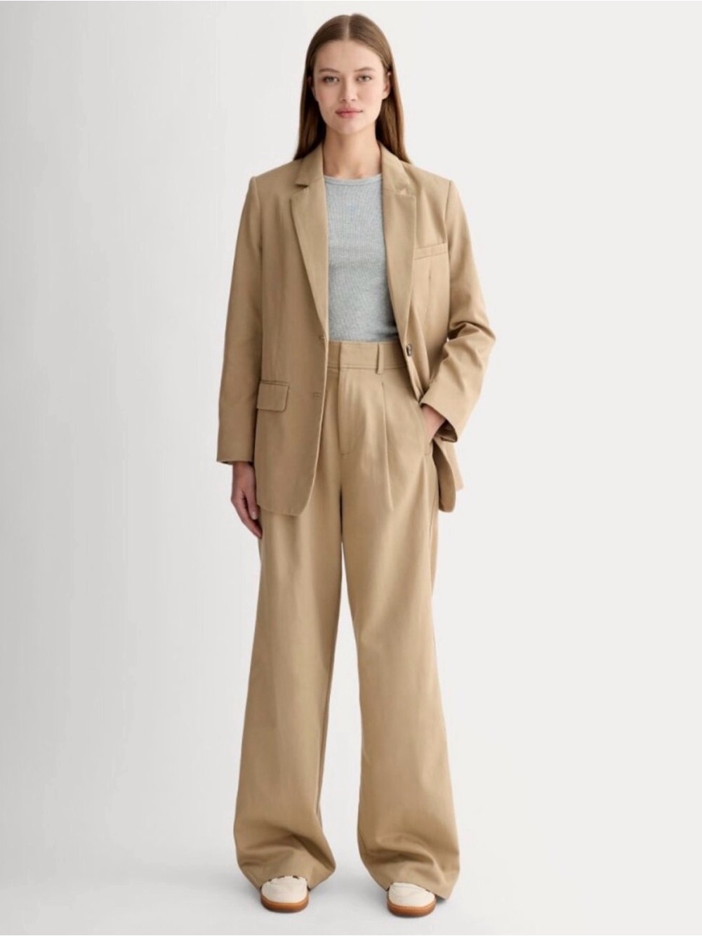 Everlane Oversized Blazer Buttersmooth Ash Brown Size 00 NWT